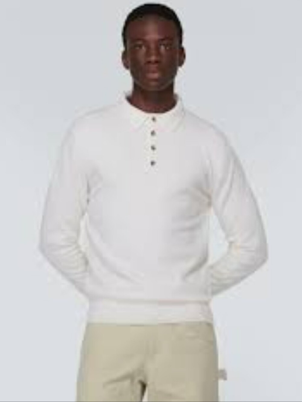 Allude Sweater, Size XXL, Ivory Knit, 100% Cashmere, Buttons
